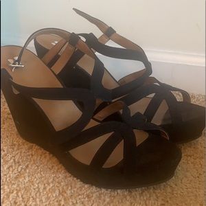 Black Suede Wedges Size 11